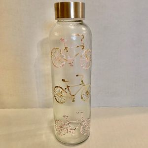 Bicycle glass water bottle reusable 18oz